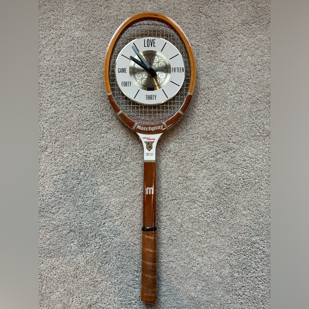 Vintage clock tennis racquet